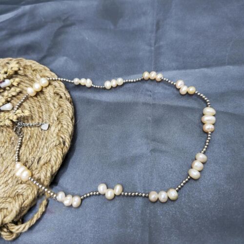 Rosy Radiance: Natural Freshwater Pearl & Pink Bead Necklace