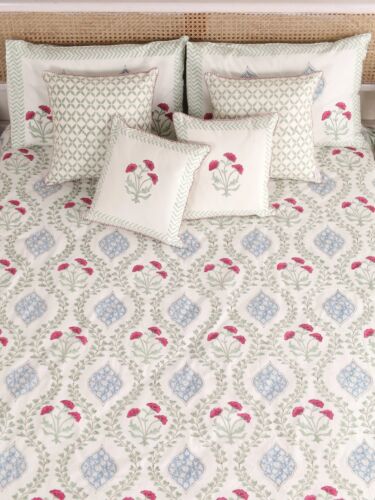 Handblock Printed Bedsheet Set - Ellen