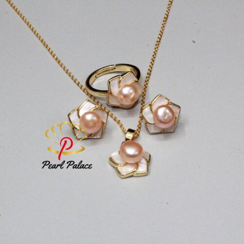 Celeste Pearl Luxe Pendant pearl Set with erring and ring
