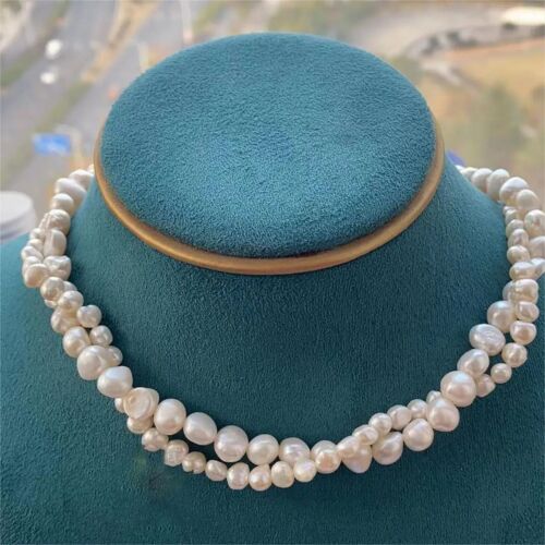 Eternal Elegance Baroque Freshwater White Pearl Double Necklace