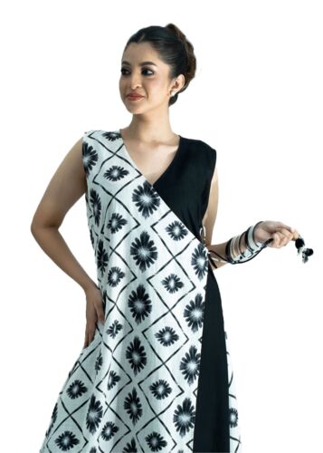 VANESSA Beautiful Black & White Wrap Dress