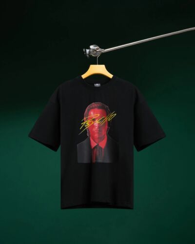 American Psycho Black Drop Shoulder-L