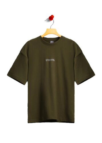 Solid Olive Drop Shoulder