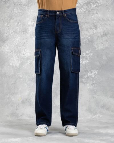 Baggy Cargo Jeans Dark Blue