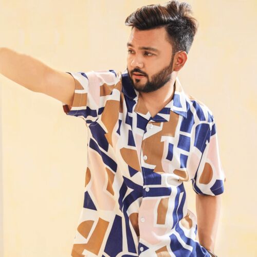 Retro Geometric Cuban Shirt