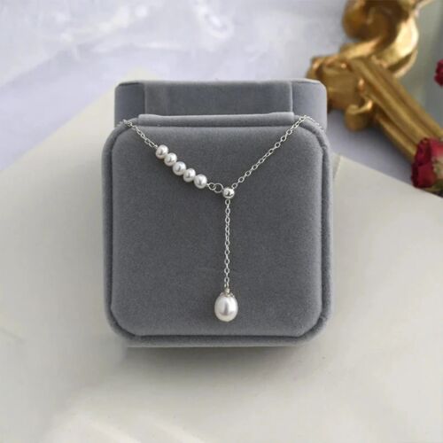 Graceful Drop: Natural Freshwater Pearl & Sterling Silver Necklace