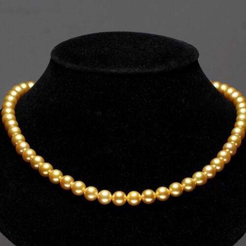 Golden Elegance Natural Marine Pearl Necklace
