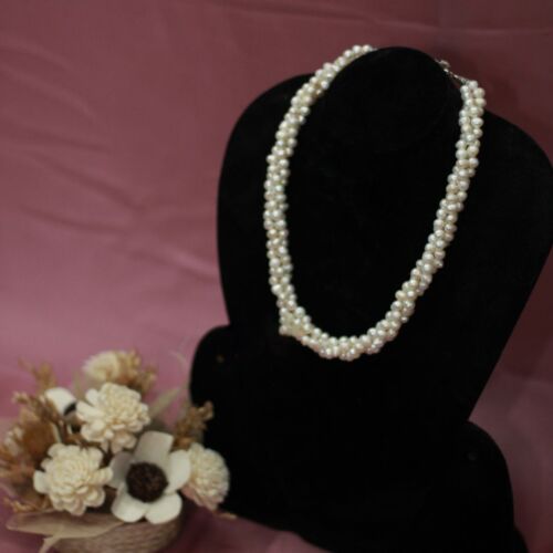 Eternal Grace" 3-Layer Twisted Freshwater Pearl Necklace