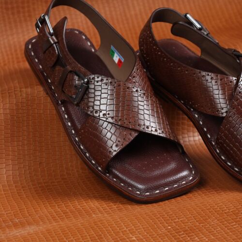 Premium Sandals Biden Croco Brown 