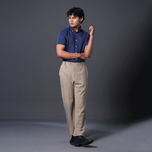 Midnight Grid Half Sleeve Shirt