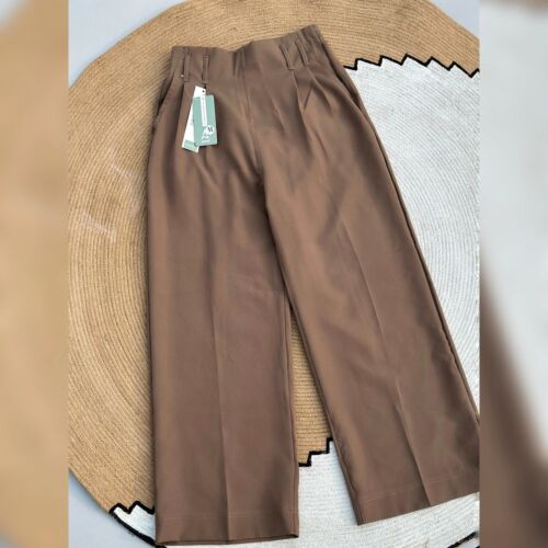 Loose Fitted Wide Leg Pants - Dark Beige