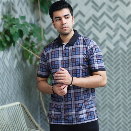 Blue Grid Polo
