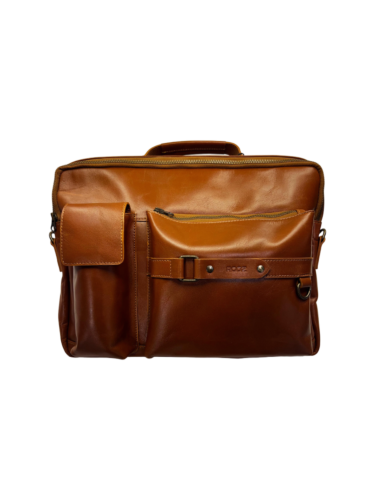 The Executive Luxe Leather Briefcase-Camel