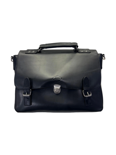 The Heritage Vintage Leather Messenger-Black