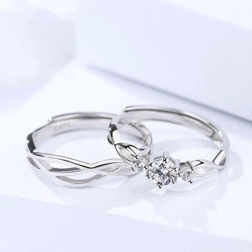 "Couple Ring-ST-925 WT- 4A 1R"