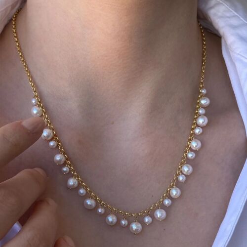 Celestial Elegance - Dainty Freshwater Pearl Necklace & Bracelet Set