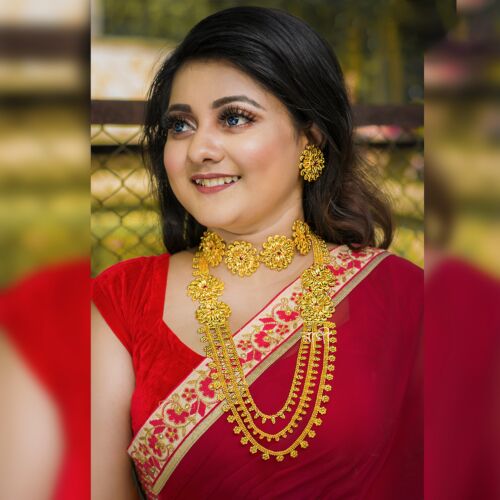 Golden Bloom Elegance Bridal Set