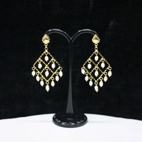 Golden Radiance Pearl Earrings with 18K Gold-Plated