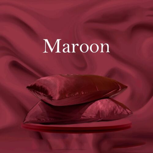 LuxeMaroon Satin Pillow Case