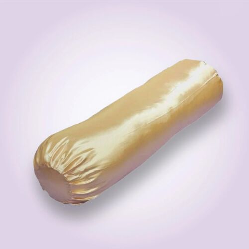 Royal Glow – Champagne Gold Satin Bolster Cover