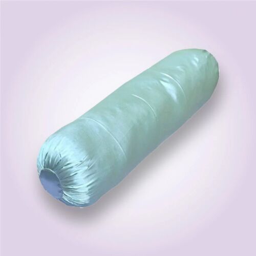 Sky Blue Satin Bolster Cover