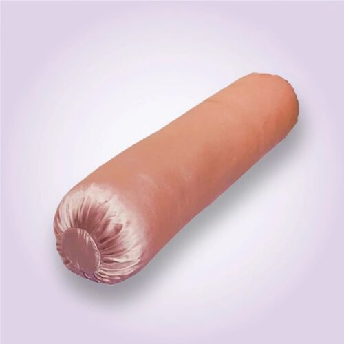 Rosé Bliss – Blush Pink Satin Bolster Cover