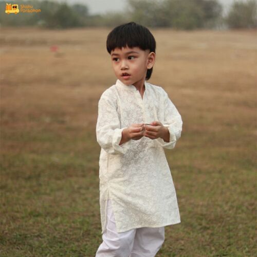 White Garden Panjabi Set