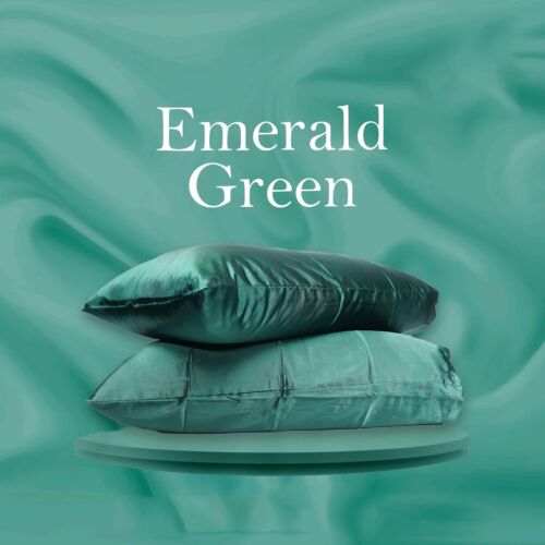 LuxeEmerald Green Satin Pillowcase
