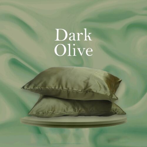 LuxeDark Olive Satin Pillowcase