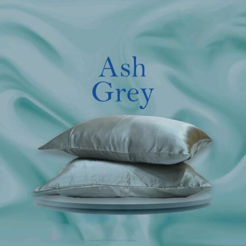 LuxeAsh Grey Satin Pillowcase