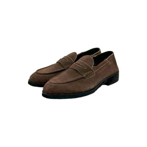 Step Back Suede Penny Loafer-39-Brown