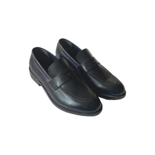 LEATHER PENNY LOAFER-Black-44