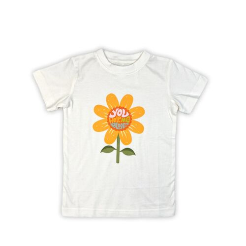 Flower White Half T-Shirt