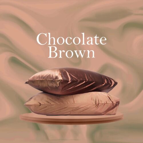 LuxeChocolate Brown Satin Pillowcase