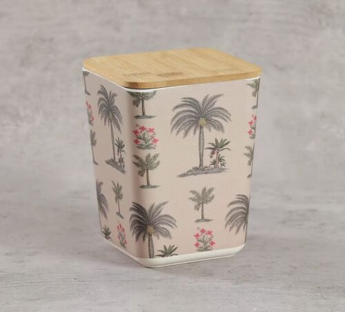 Chevron Palms Bamboo Jar