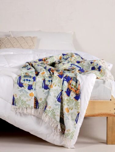 Hand Loomed Cotton Throw - Parade