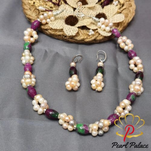 Elysian Garden - Freshwater Pearl & Gemstone Jewelry Set