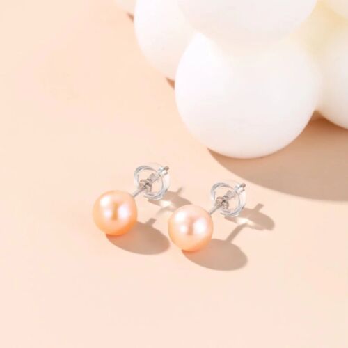 Peach Luster Studs Earring