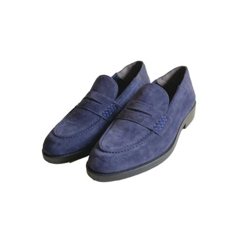 Step Back Suede Penny Loafer-38-Navy Blue