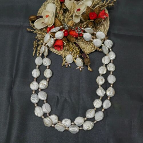 Timeless Elegance Freshwater Baroque Coin Pearl Necklace & Earrings Set