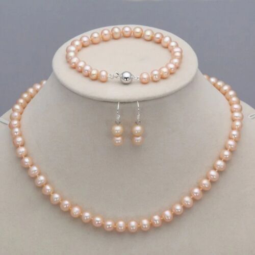 Aurora Harmony - Freshwater Pearl Jewelry Set-PINK