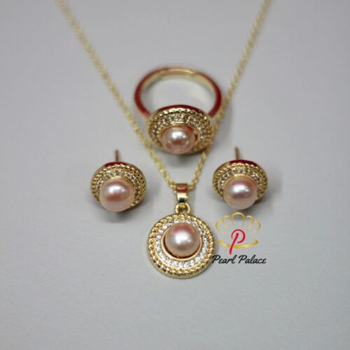 Blush Radiance Pink Freshwater Pearl Pendant Set