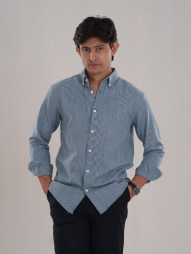 Harbor Stripe – Premium Cotton Shirt