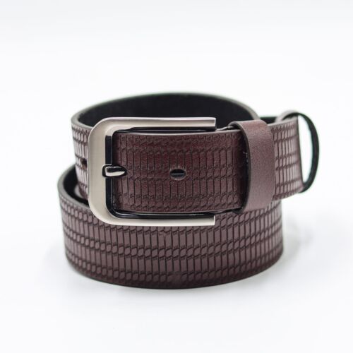 Heron Brown Textured Leather Belt