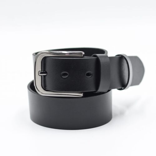 Heron Classic Black Leather Belt