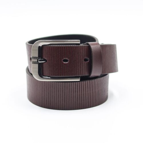 Heron Brown Striped Leather Belt