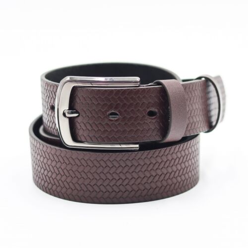 Heron Brown Snakeskin Textured Leather Belt