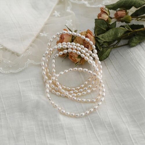 Pearl Elegance" Real Natural Freshwater Pearl Elastic Bracelet 