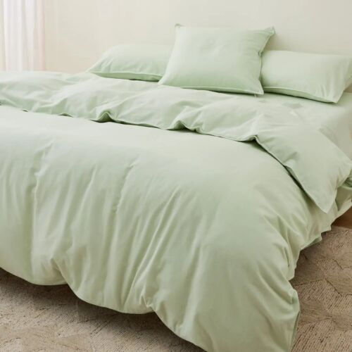 300 TC Quilt Cover, Bedsheet & Pillow covers Set - Tea Green - 100% Cotton Sateen