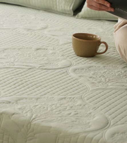 Pistachio Quilted Bedcover with Pillow Covers